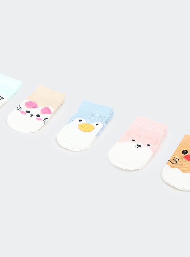 Girls Printed Ankle-Length Socks - Pack of 5