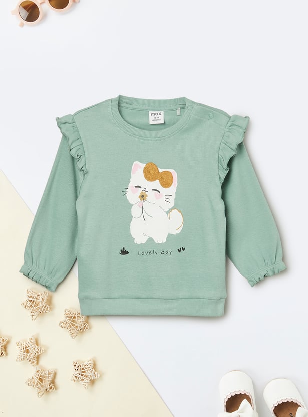 Girls Printed T-shirt and Pants Set