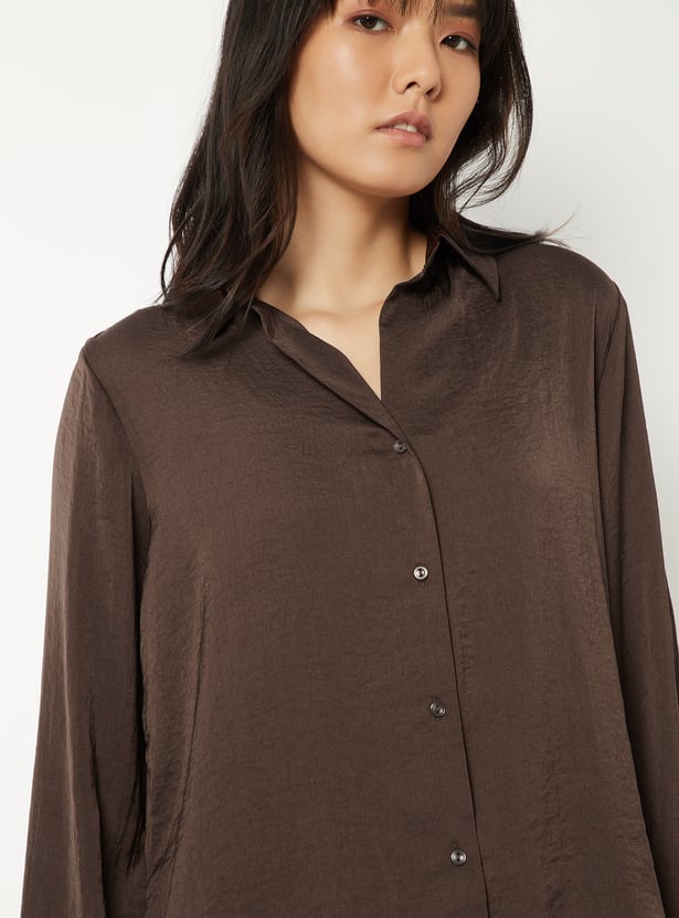 Women Crinkled Regular Fit Shirt
