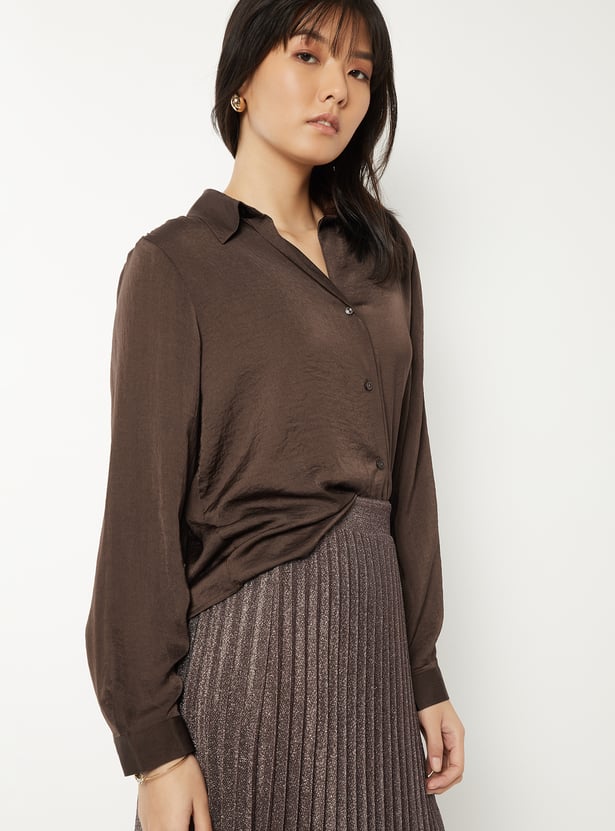 Women Crinkled Regular Fit Shirt