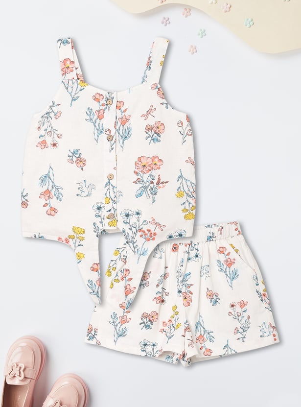Girls Printed Shorts Set