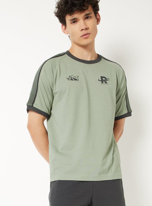 Men Side Stripes Sports T-shirt