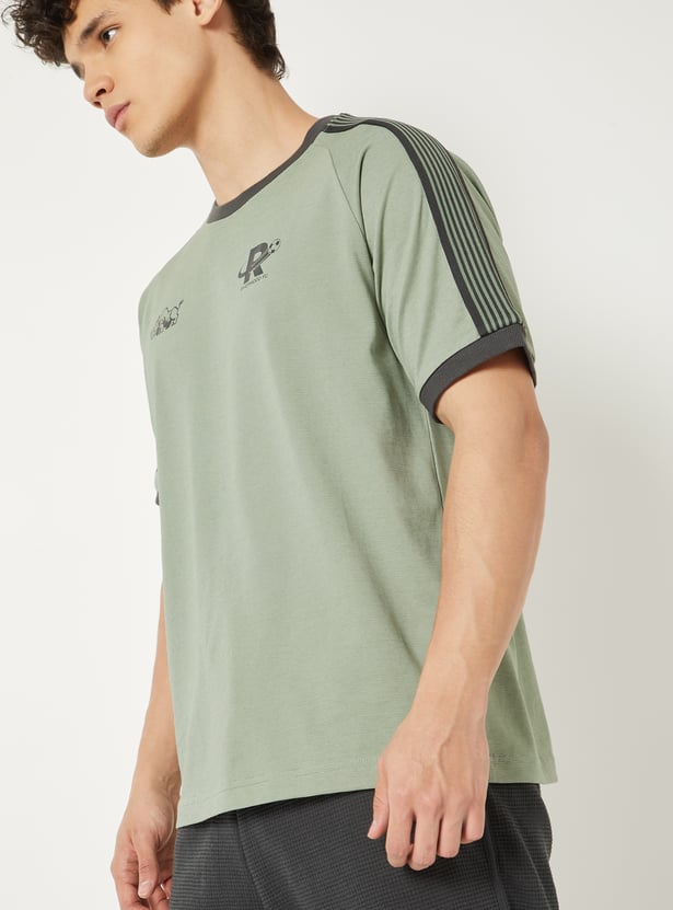 Men Side Stripes Sports T-shirt