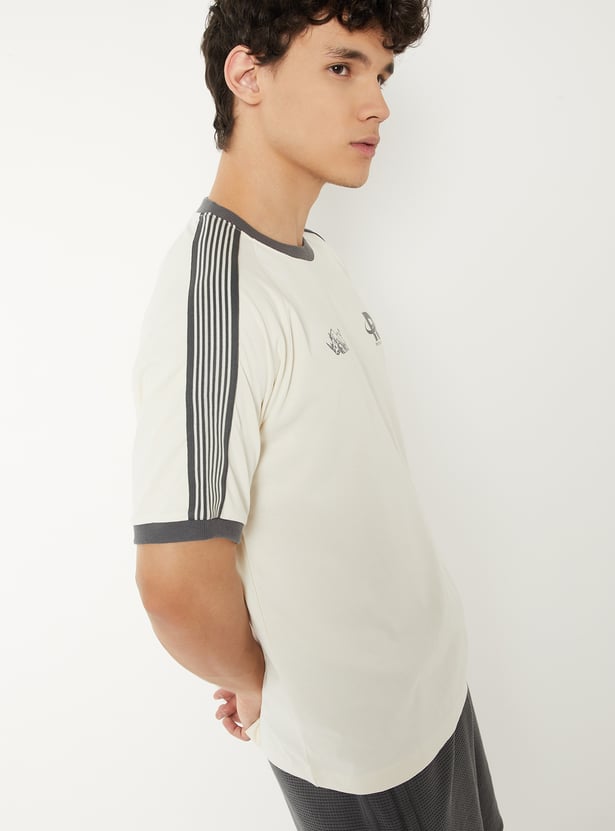 Men Side Stripes Sports T-shirt