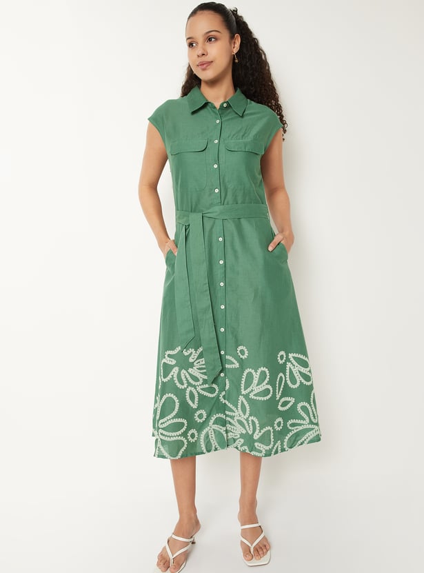 Kalki x Max Women Embroidered Shirt Dress