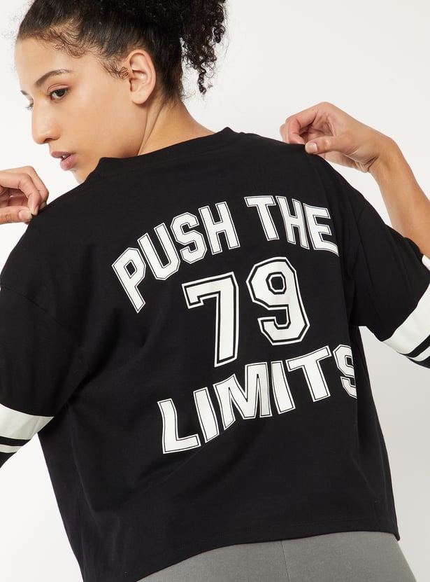 Women Printed Boxy Fit Sports T-shirt