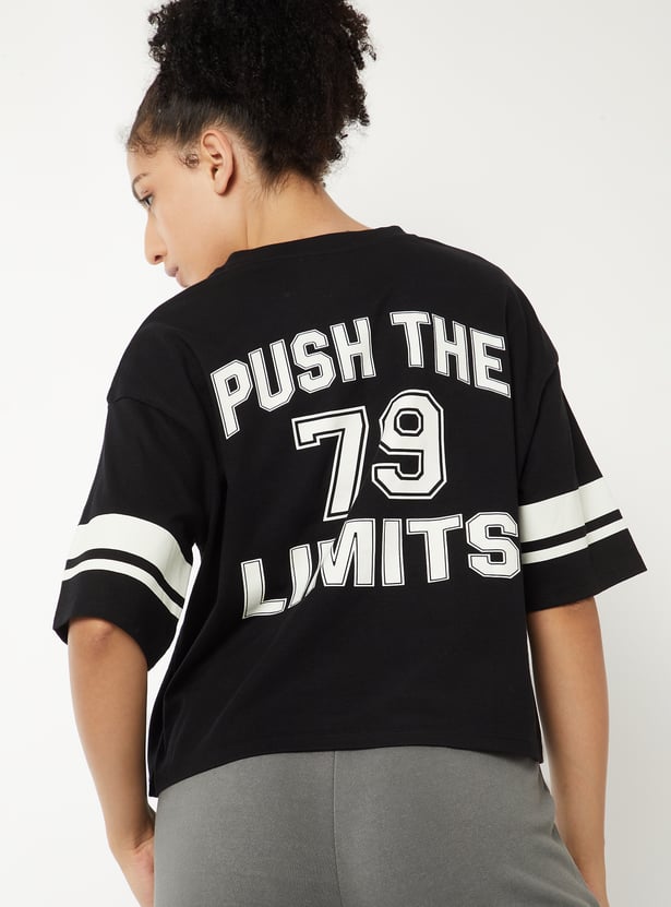 Women Printed Boxy Fit Sports T-shirt