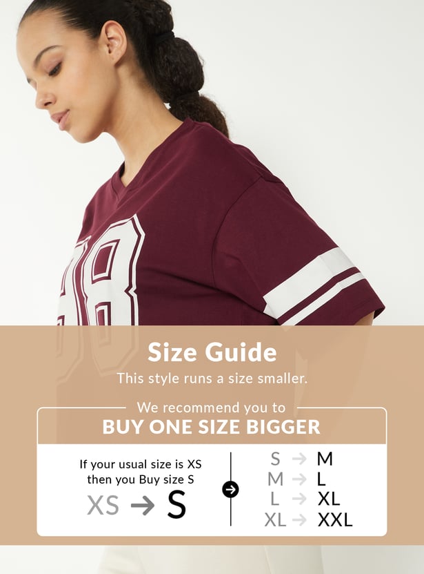 Women Printed Boxy Fit Sports T-shirt