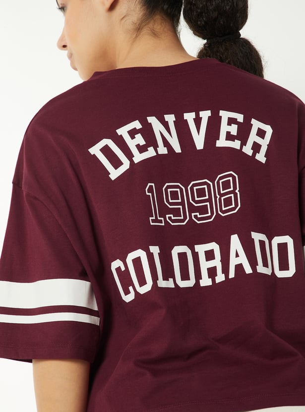 Women Printed Boxy Fit Sports T-shirt