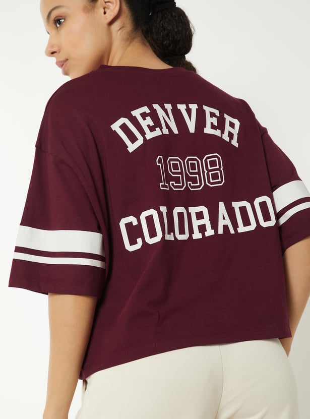 Women Printed Boxy Fit Sports T-shirt