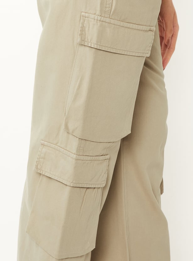 Women Solid Cargo Trousers
