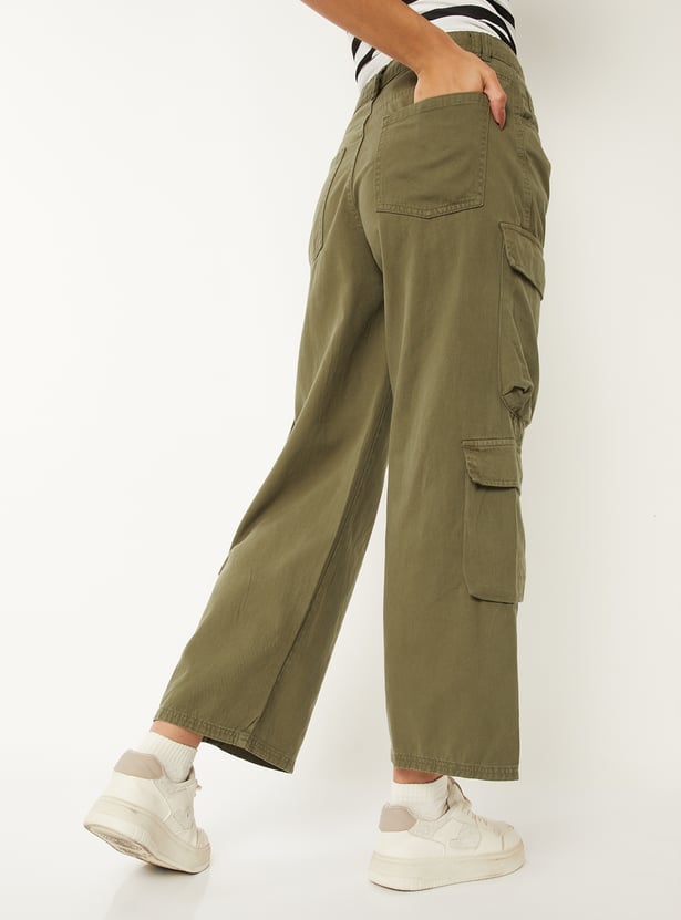 Women Solid Cargo Trousers