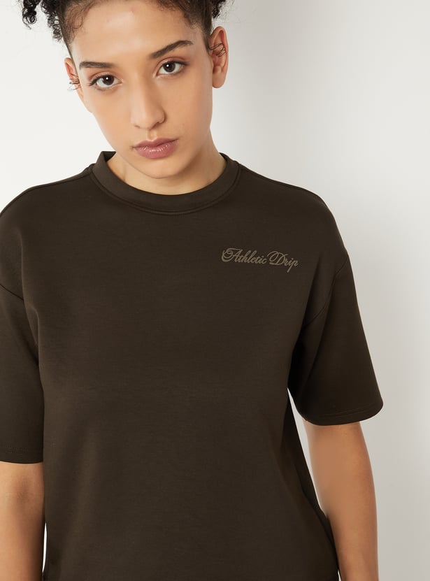 Women Printed Boxy Fit Sports T-shirt