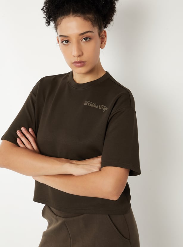 Women Printed Boxy Fit Sports T-shirt