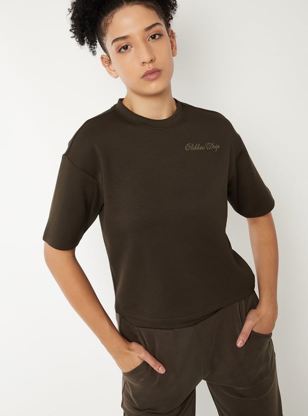 Women Printed Boxy Fit Sports T-shirt