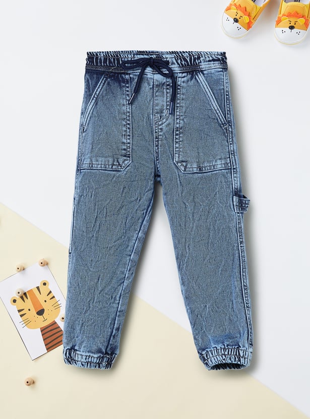 Boys Washed Denim Joggers