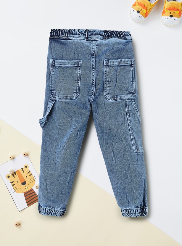 Boys Washed Denim Joggers
