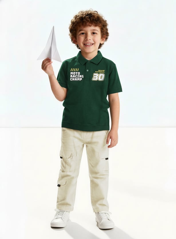 Boys Printed Polo T-shirt