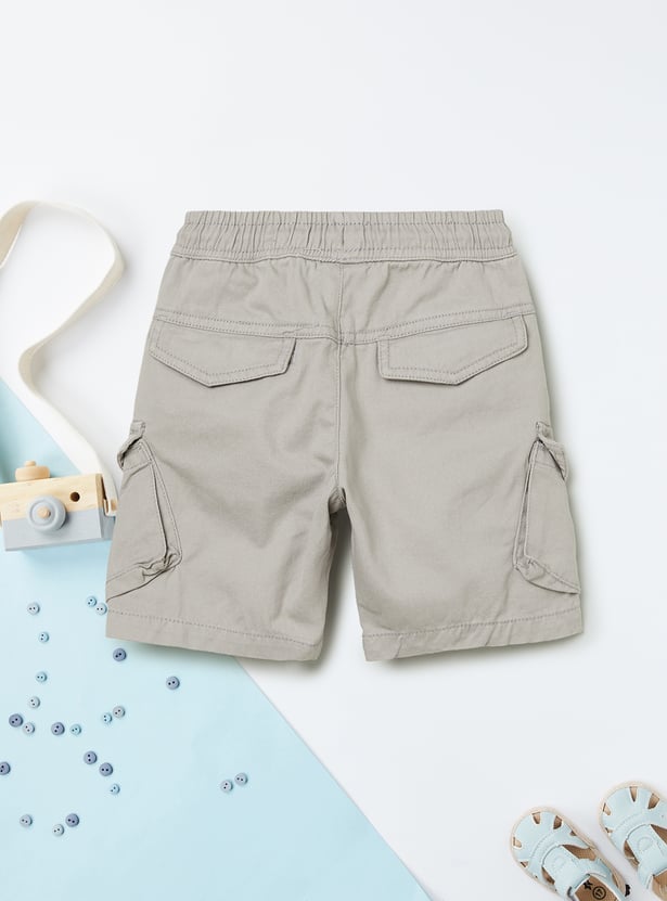 Boys Solid Cargo Shorts