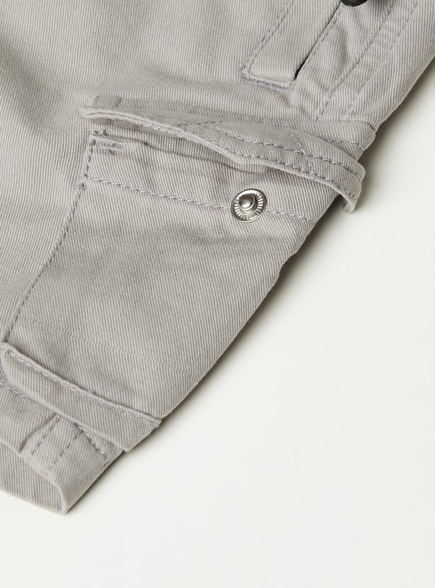 Boys Solid Cargo Shorts