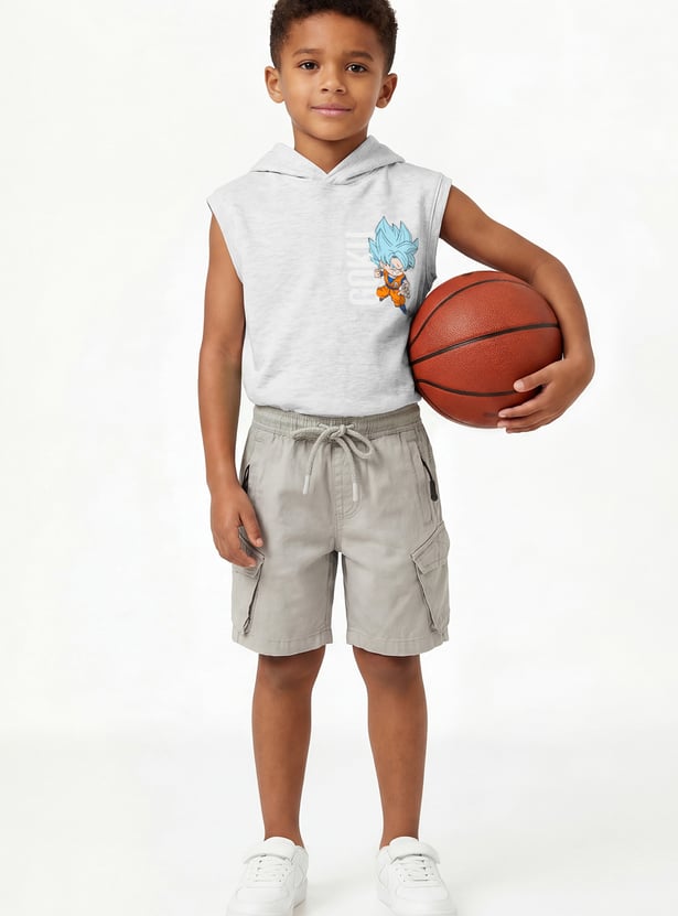 Boys Solid Cargo Shorts