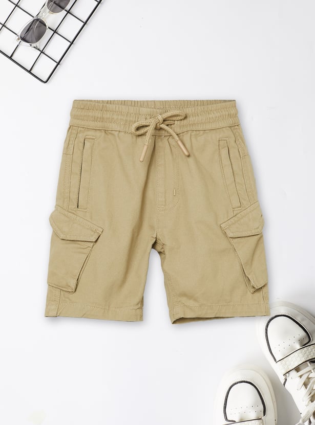 Boys Solid Cargo Shorts