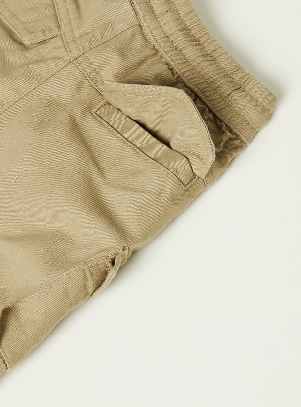Boys Solid Cargo Shorts