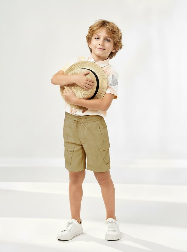 Boys Solid Cargo Shorts