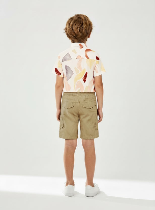 Boys Solid Cargo Shorts