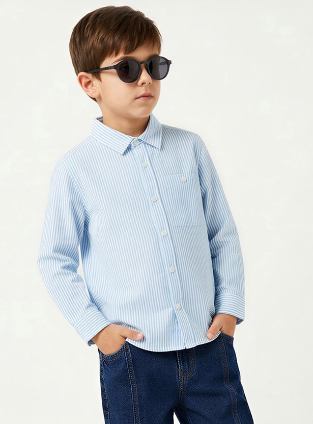 Boys Striped Seersucker Shirt