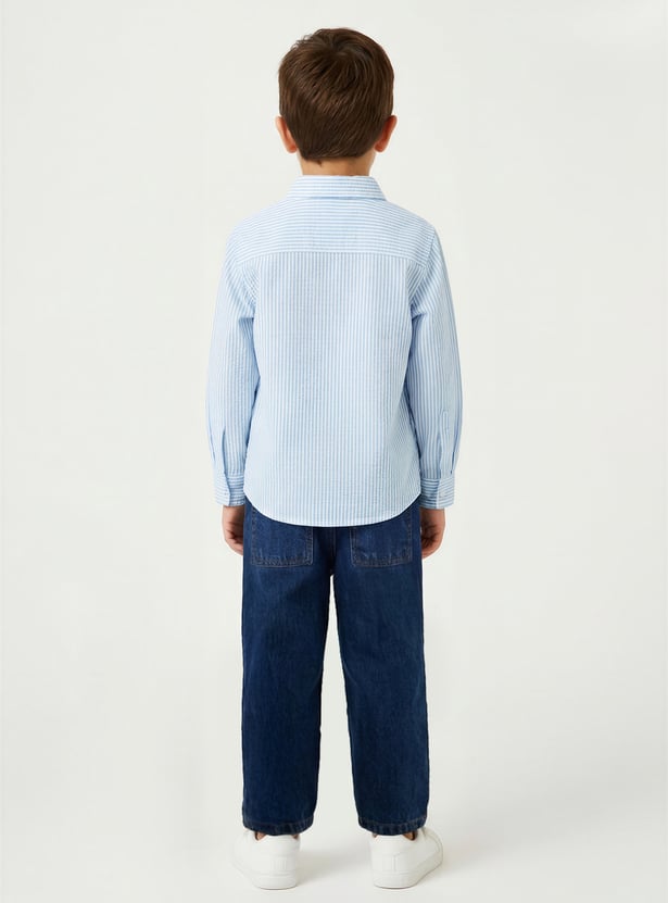 Boys Striped Seersucker Shirt