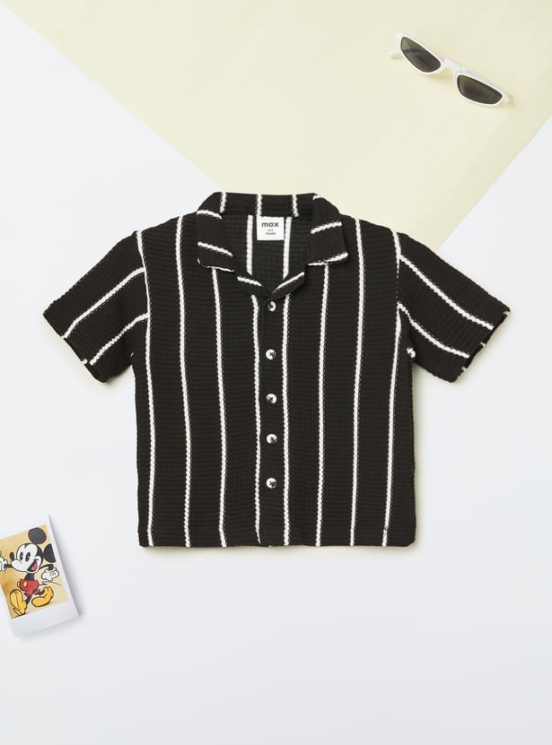 Boys Knit Striped Shirt