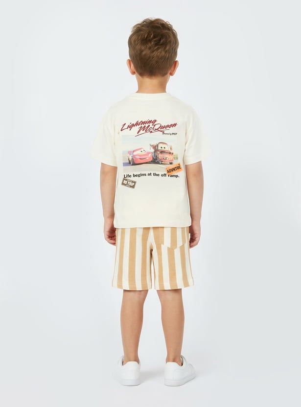 Boys Cars Print Shorts Set