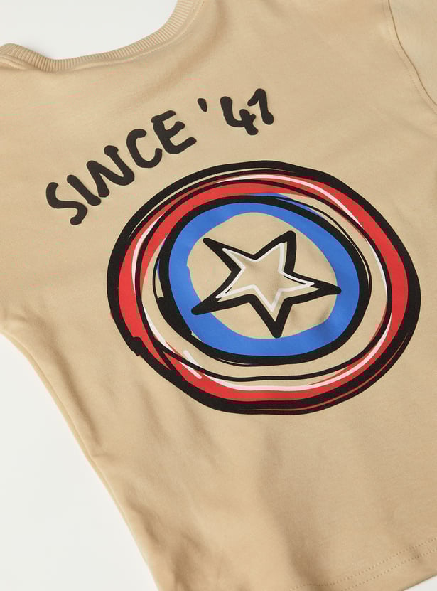 Boys Captain America Shorts Set