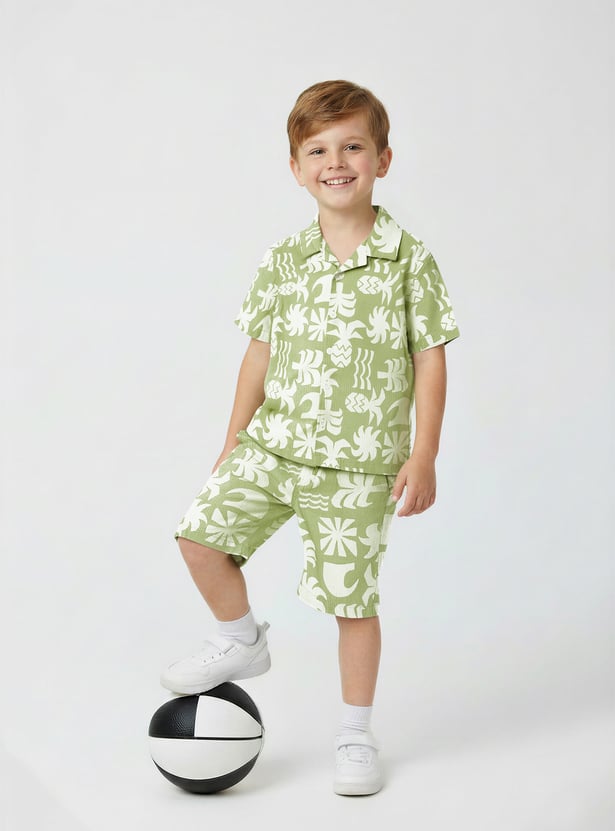 Boys Printed Shorts Set