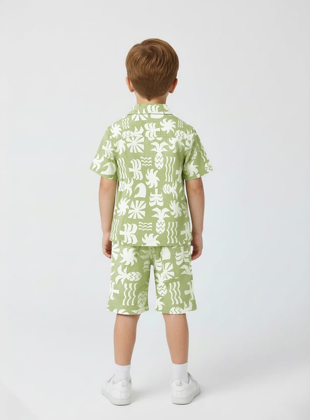 Boys Printed Shorts Set