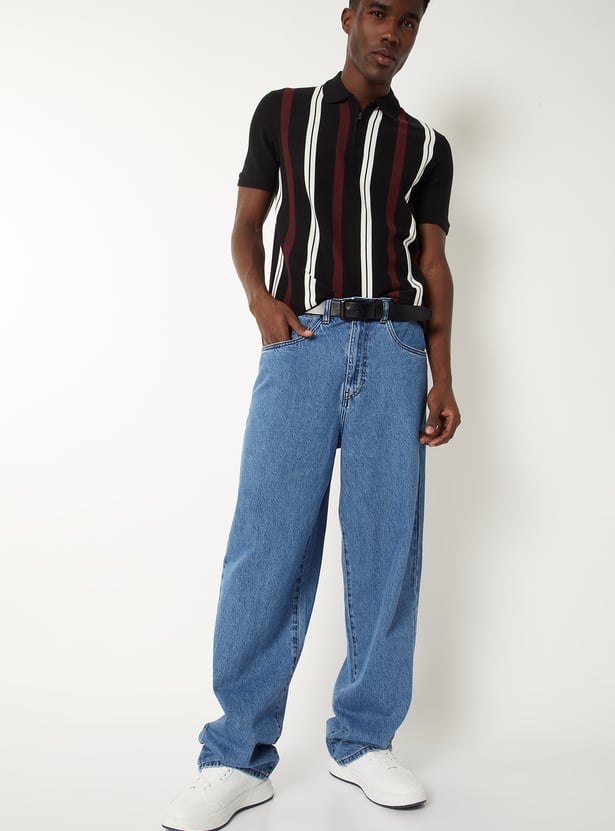 Men Striped Polo T-shirt