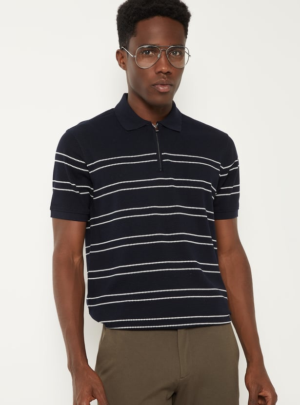 Men Striped Polo T-shirt