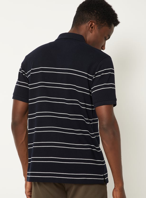 Men Striped Polo T-shirt