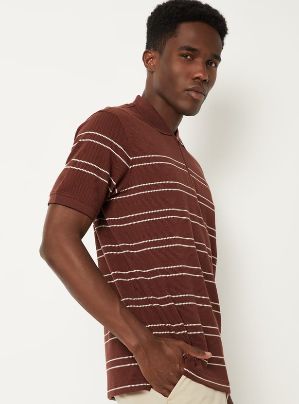 Men Striped Polo T-shirt