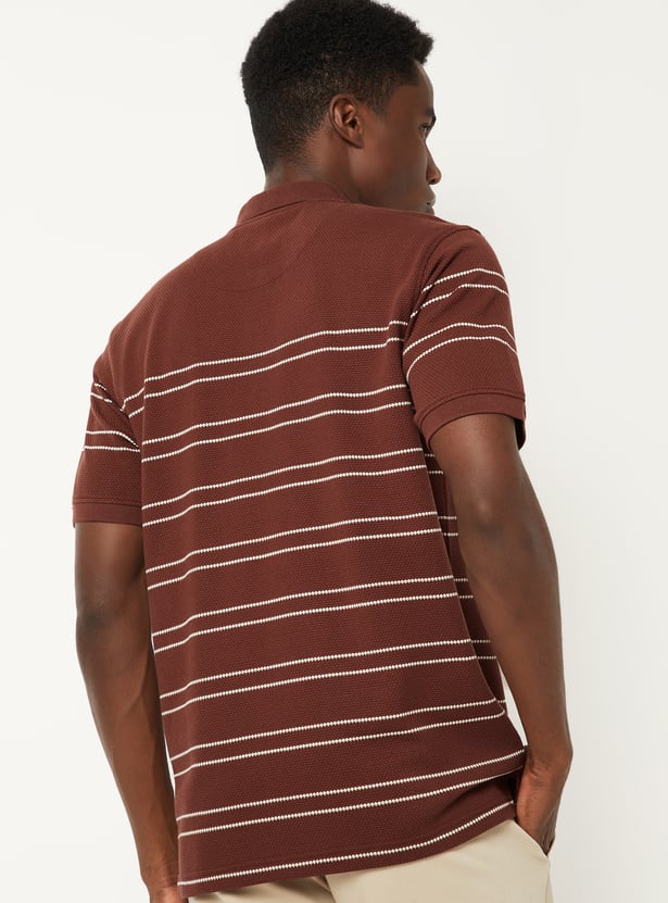 Men Striped Polo T-shirt