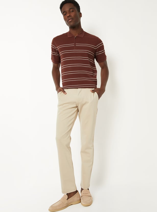 Men Striped Polo T-shirt