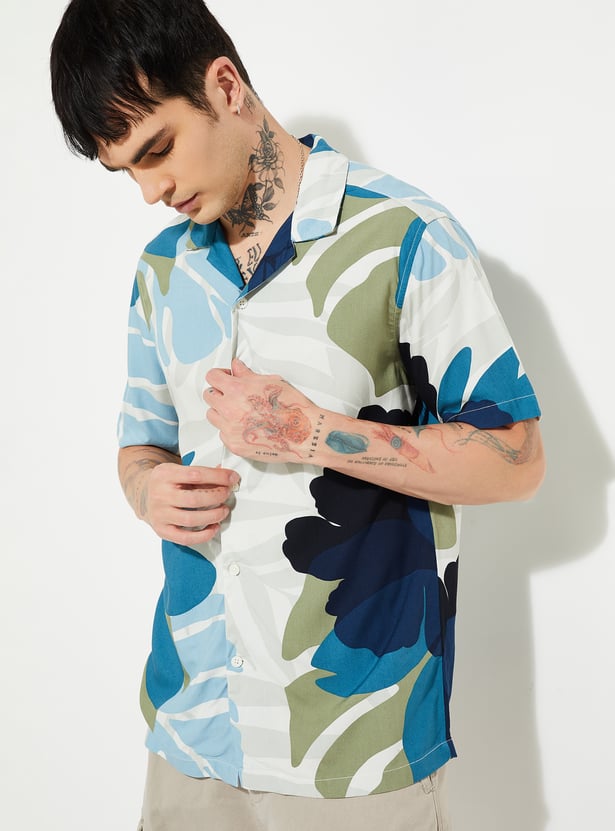 URB_N Men Printed Regular Fit Resort Shirt