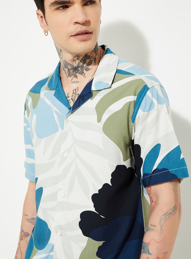 URB_N Men Printed Regular Fit Resort Shirt
