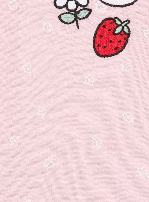 Girls Applique Dungaree with T-shirt