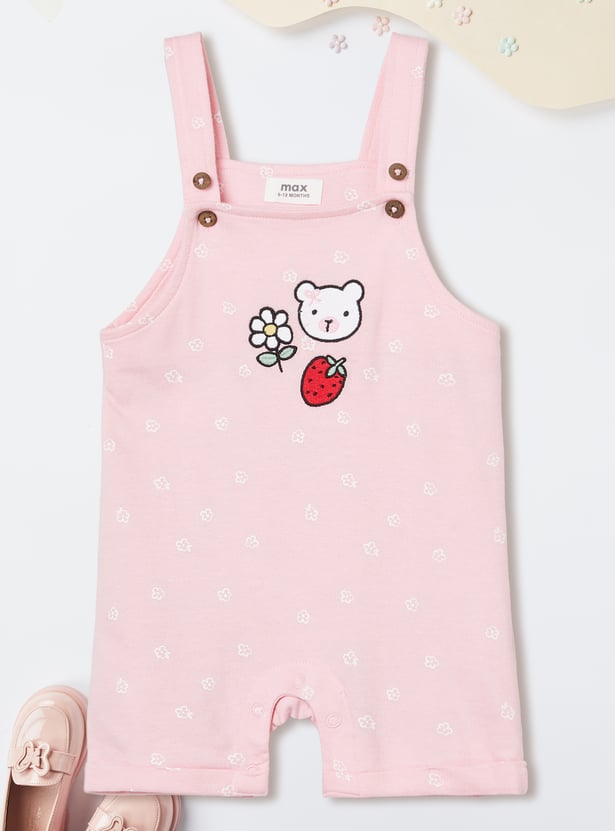 Girls Applique Dungaree with T-shirt