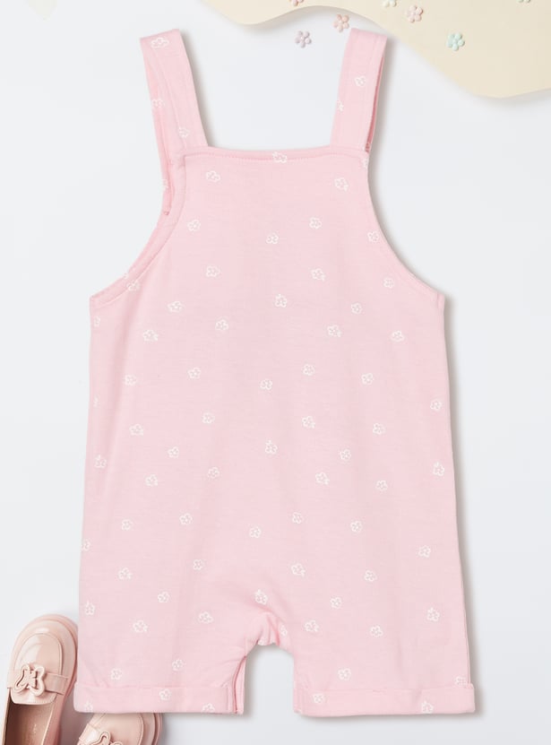 Girls Applique Dungaree with T-shirt