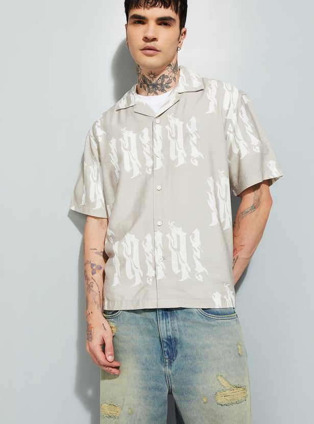URB_N Men Printed Relaxed Fit Resort Shirt