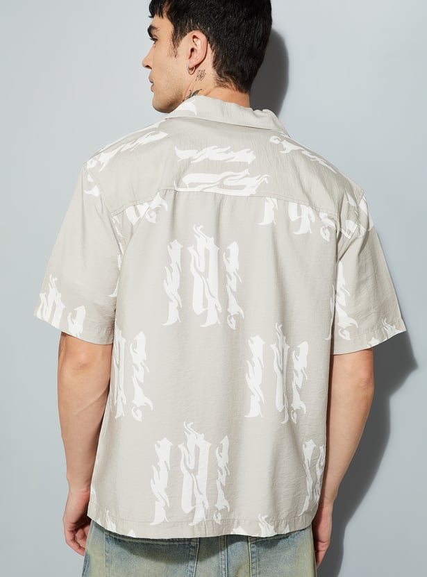 URB_N Men Printed Relaxed Fit Resort Shirt