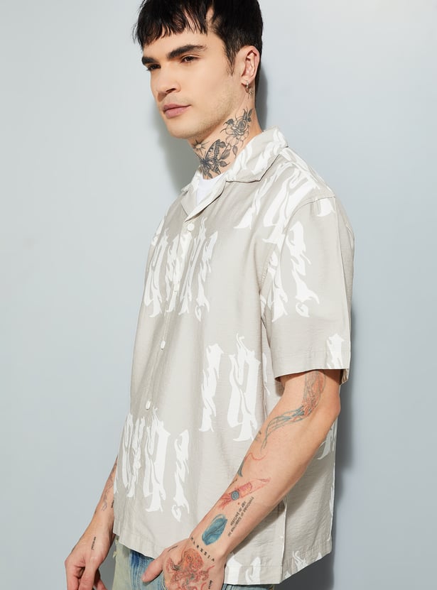 URB_N Men Printed Relaxed Fit Resort Shirt